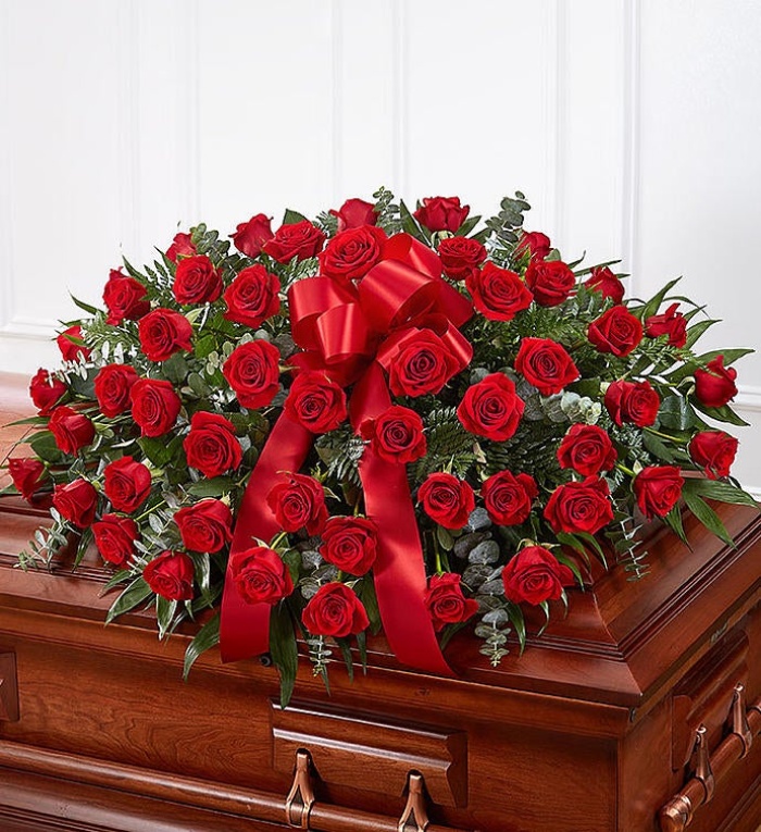 Red Rose Casket Cover