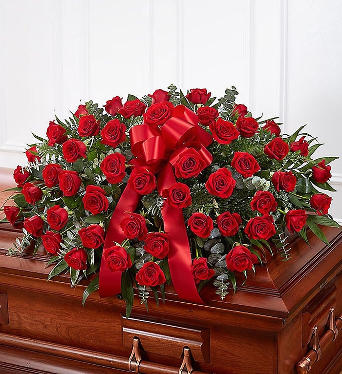 Red Rose Casket Cover