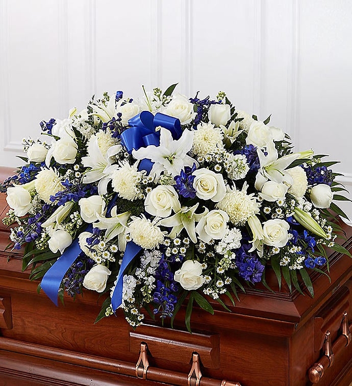 Blue & White Mixed Casket Cover