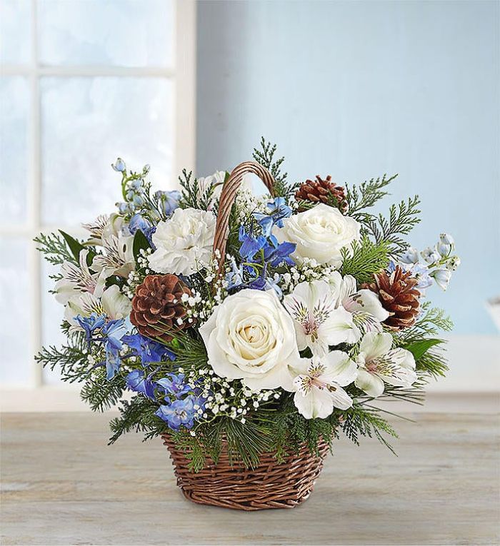 Winter Wishes in Willow Basket
