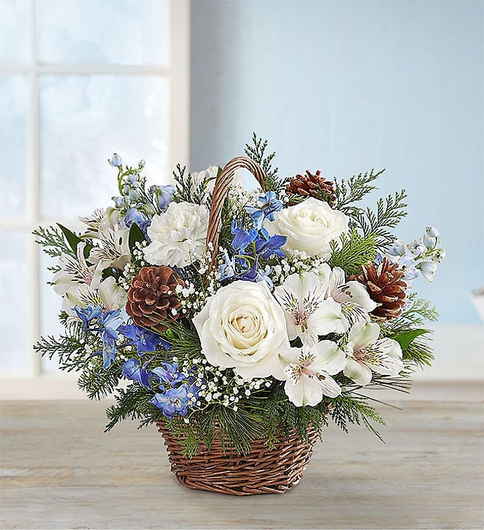 Winter Wishes in Willow Basket