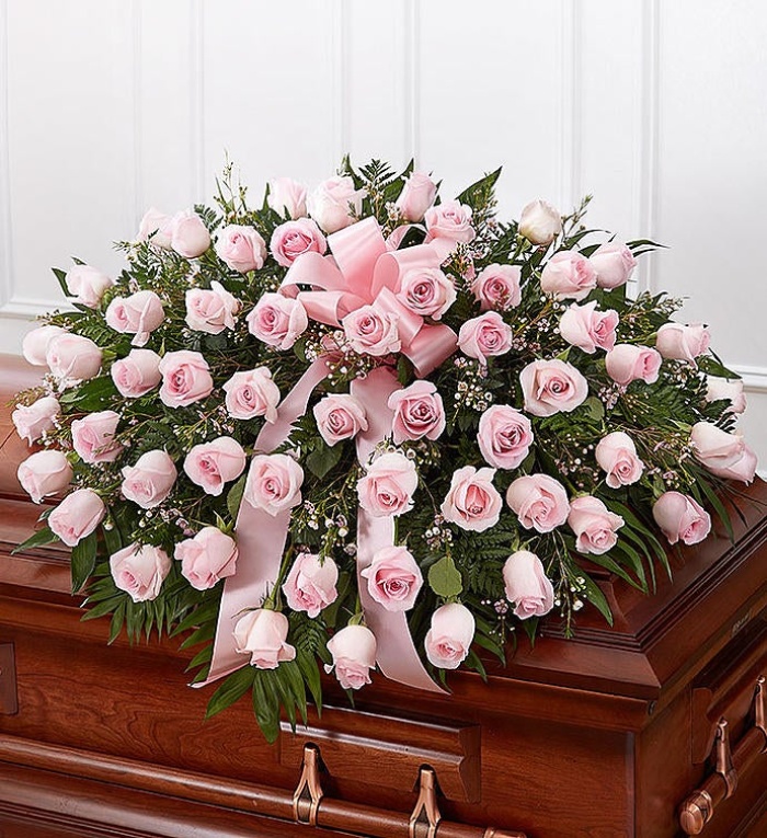 Pink Rose Casket Cover
