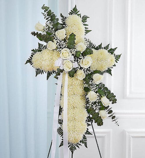 Peace &amp; Prayers&trade; White Standing Cross